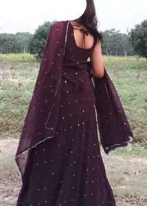 Elegant Purple Anarkali Kurta Set