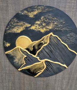 Contemporary 3DTexture Art Wall Decor-Golden Peak