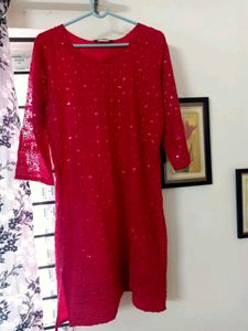 Women's Red Short Kurti
