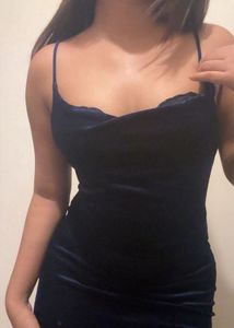 Navy Velvet long Dress