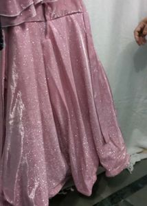 Elegant Pink Girls  Heavy Dress Gown Barbie Doll
