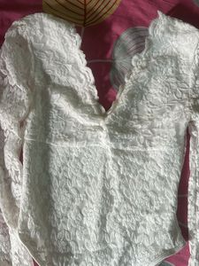 Elegant White Lace Bodysuit