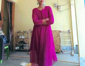 Magenta Anarkali Suit Set