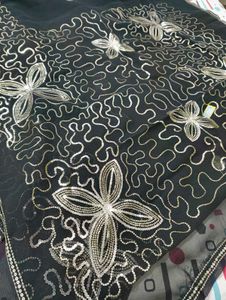 Black Embellished saree