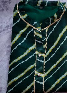 Green Striped Kurta