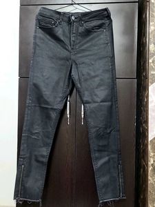 Exported leather coating Biker look Jeans