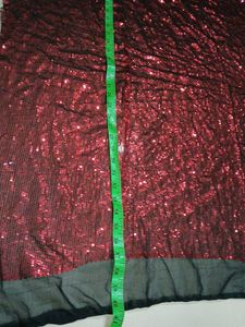 Sequin Fabric - Red & Black