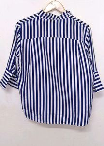 Trendy New Striped Blue &amp; White Shirt