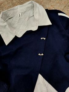 Stylish Navy &amp; White LayeredTop unbelievable price