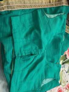 green saree with blouse