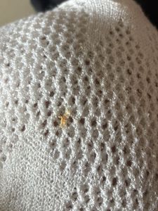 White Knit V-Neck Top