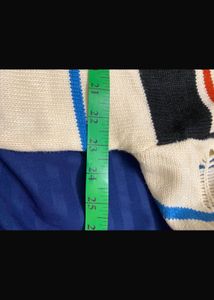 Striped Wool Sweater with Heavy Distress