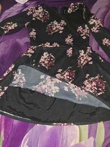 Here &amp; Now Black Flower Dress