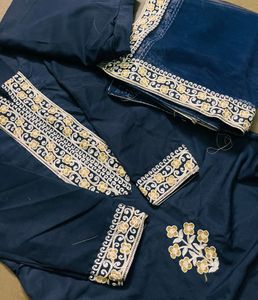 Blue Embroidered Kurta Set