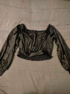 BLACK SATIN TOP