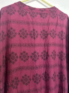 Maroon Tunic Top - Bohemian Style
