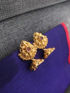 Golden Jhumka Earrings