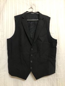 Express Black Wool Waistcoat