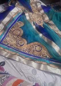 Net Half  Saree With  Blouses Petticoat