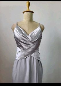 Elegant Silver Evening Gown
