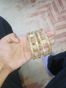 Gold &amp; Rhinestone Bangle Set💕