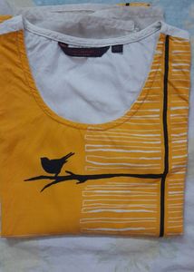 Rangmanch yellow cotton printer kurta