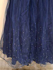 Elegant Navy Blue Embellished Gown