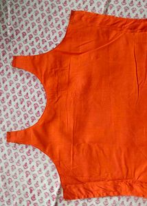 orange pretty short kurti stiched by me