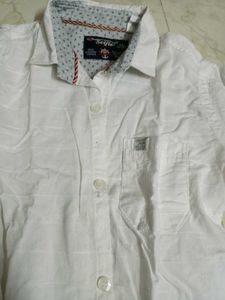 White Shirt With &amp; Peach T-shirt Combo For 6-7yrs