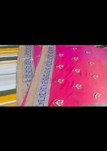 Pink Chiffon Sari With Blouse