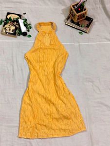 Vintage Frilled Yellow Dress