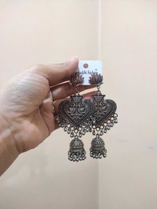 Silver Jhumka Earrings