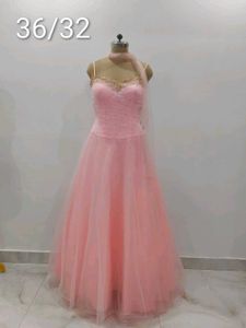 Elegant Blush Pink Tulle Gown - Prom &amp; Formal