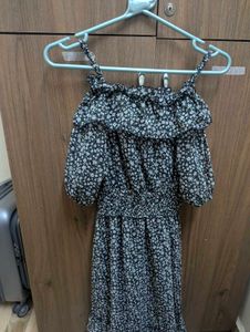 Floral Print Off Shoulder Dress