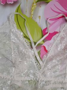 (1200)White Lace Teddy Bodysuit