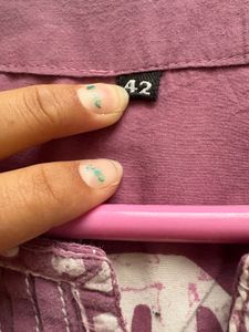 Purple Patterned Kurta Set