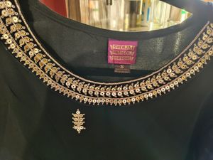 Ethnic Embroidered Black Party Kurta