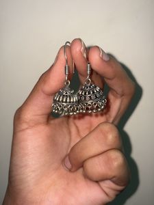 Silver Jhumka Earrings