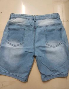 Beach Print Denim Shorts