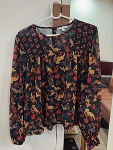 Floral Print Long Sleeve Blouse