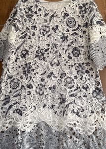 Lace Overlay Casual Dress