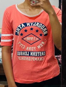 Coral Color T Shirt For Women