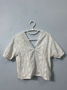 Summery White Cotton Top