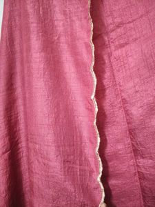 Dusty Rose Pink Indo Era Kurta Set With Dupatta