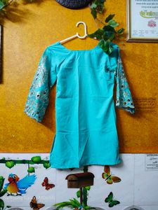 Teal Embroidered Gharara Set