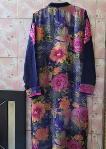 VERY ELEGANT PURE GEORGETTE  KURTA WITH DUPATTA
