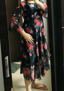 Floral Printed High Low Dress