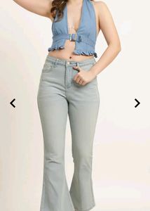 Shein Bootcut Jeans With Back Embroidery Pocket