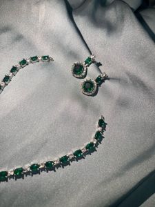 American Diamond Emerald Green Jewellery
