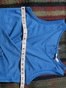 Blue Sleeveless Tank Crop Top